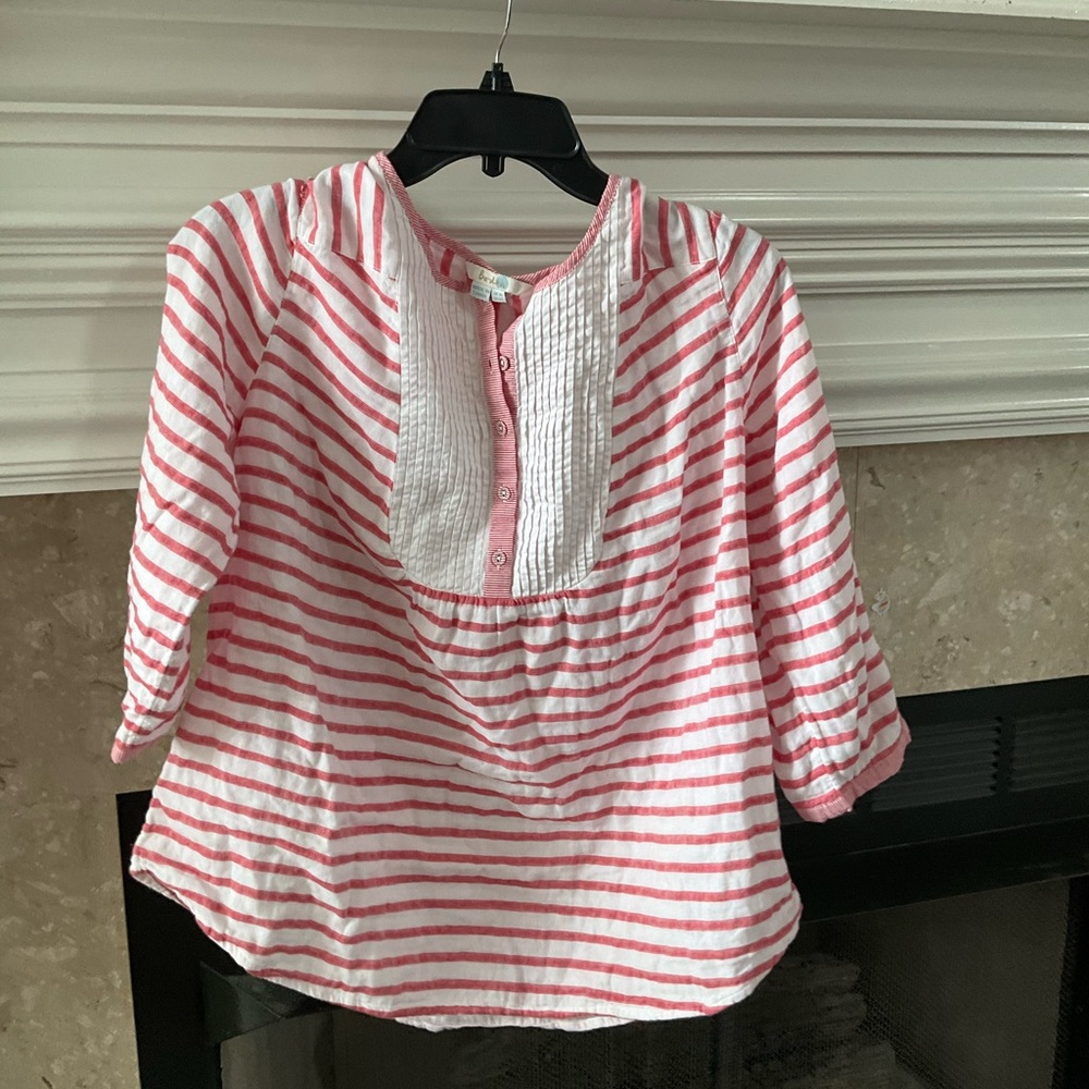 Boden Pink and White 3/4th Sleeve Top size US 14